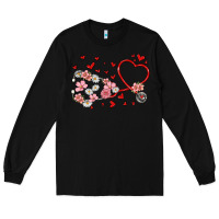 Black valentine's day stethoscope Long Sleeve Tee - MaliasSmallBusiness