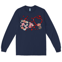 Navy valentine's day stethoscope Long Sleeve Tee - MaliasSmallBusiness