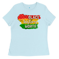 Baby Blue black history month Ladies Tee - texasbilliewilder