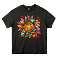 Asphalt strawberry sunflower Heavy Core Tee - texasbilliewilder