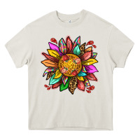 Cream strawberry sunflower Heavy Core Tee - texasbilliewilder