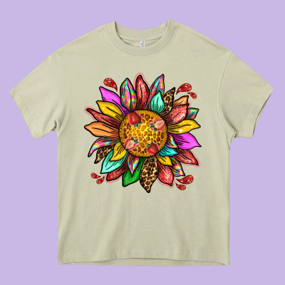 Strawberry Sunflower Heavy Core Tee Designed By Texasbilliewilder