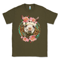 Army Green western llama and roses Classic Tee - LillyAllenDesigns