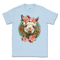 Dusty Blue western llama and roses Classic Tee - LillyAllenDesigns