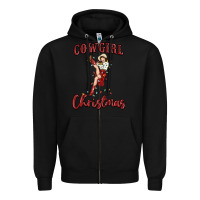 Black cowgirl christmas Zipper Hoodie - MaliasSmallBusiness