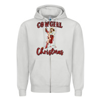 Dove Grey cowgirl christmas Zipper Hoodie - MaliasSmallBusiness