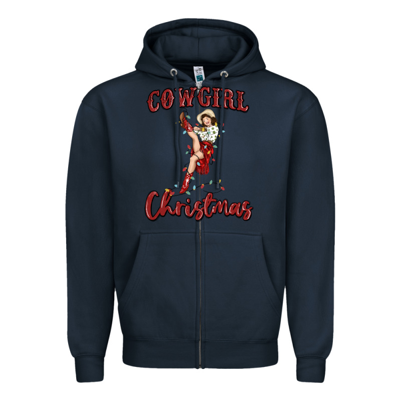Cowgirl Christmas Zipper Hoodie by MaliasSmallBusiness | Teevron