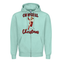 Seafoam cowgirl christmas Zipper Hoodie - MaliasSmallBusiness