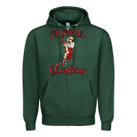 Sports Green cowgirl christmas Zipper Hoodie - MaliasSmallBusiness