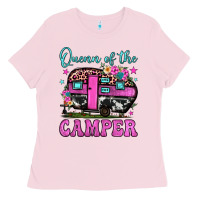 Bubblegum Pink queen of the camper Ladies Tee - JahusDesignShop