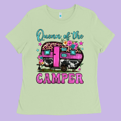 Queen Of The Camper Ladies Tee Designed By Jahusdesignshop