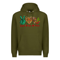 Army Green Peace Love Mexico Premium Hoodie - texasbilliewilder