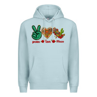 Blue Mist Peace Love Mexico Premium Hoodie - texasbilliewilder