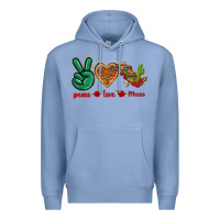 Colony Blue Peace Love Mexico Premium Hoodie - texasbilliewilder