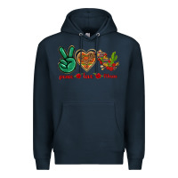 Navy Peace Love Mexico Premium Hoodie - texasbilliewilder