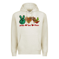 Oatmeal Heather Peace Love Mexico Premium Hoodie - texasbilliewilder