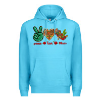 Ocean Blue Peace Love Mexico Premium Hoodie - texasbilliewilder