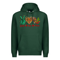 Sports Green Peace Love Mexico Premium Hoodie - texasbilliewilder