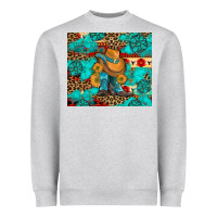 Heather Grey cowboy boots with turquoise and aztec Heavyweight Sweatshirt - Artiststas