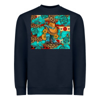 Navy cowboy boots with turquoise and aztec Heavyweight Sweatshirt - Artiststas