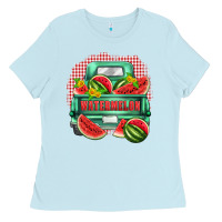 Baby Blue watermelon truck Ladies Tee - Zillion Design Studio