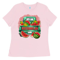 Bubblegum Pink watermelon truck Ladies Tee - Zillion Design Studio