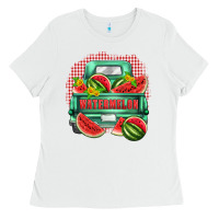 White watermelon truck Ladies Tee - Zillion Design Studio