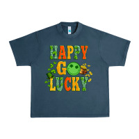 Midnight Navy happy go lucky  with coin and shamrock Urban Heavy Tee - Artiststas