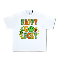 White happy go lucky  with coin and shamrock Urban Heavy Tee - Artiststas