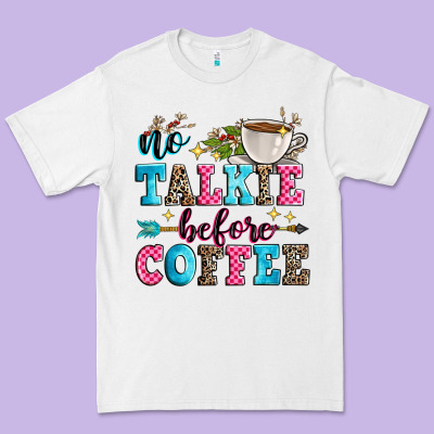 No Talkie Before Coffee Premium Tee Designed By Zillion Design Studio