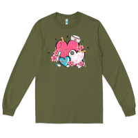 Army Green nurse hearts Long Sleeve Tee - MaliasSmallBusiness
