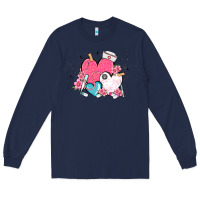 Navy nurse hearts Long Sleeve Tee - MaliasSmallBusiness