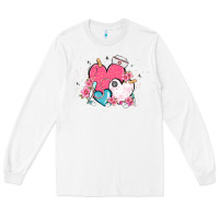 White nurse hearts Long Sleeve Tee - MaliasSmallBusiness