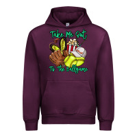 Mauve Wine Take me out to the ballgame Urban Hoodie - HowdyJamesFarm
