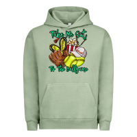 Pigment Oil Green Take me out to the ballgame Urban Hoodie - HowdyJamesFarm