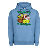 Pigment Pebble Blue Take me out to the ballgame Urban Hoodie - HowdyJamesFarm