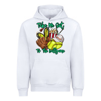 White Take me out to the ballgame Urban Hoodie - HowdyJamesFarm