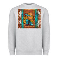 Cowboy Boots Turquoise Aztec Cowhide Heavyweight Sweatshirt | Teevron
