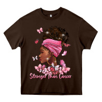 Chocolate Brown stronger than cancer Heavy Core Tee - BarkalooDesign