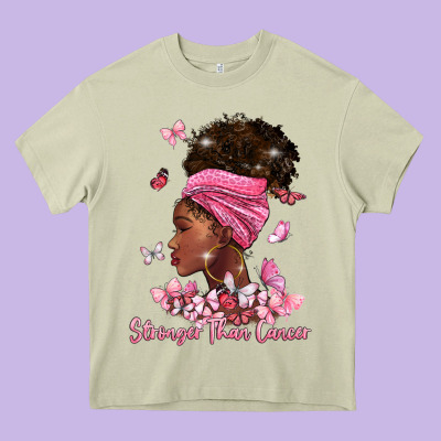 Stronger Than Cancer Heavy Core Tee Designed By Barkaloodesign