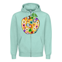 Seafoam colorful flora apple teacher Zipper Hoodie - NancyCooperArtShop