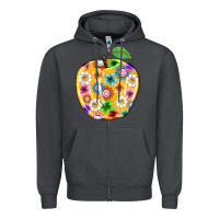 Smoke colorful flora apple teacher Zipper Hoodie - NancyCooperArtShop
