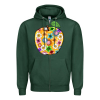 Sports Green colorful flora apple teacher Zipper Hoodie - NancyCooperArtShop