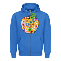 True Royal colorful flora apple teacher Zipper Hoodie - NancyCooperArtShop