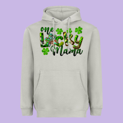 St. Patrick's Day One Lucky Mama Heavyweight Hoodie Designed By Ranaportraitstore