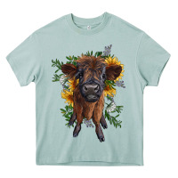 Arona highland cow with sunflower Heavy Core Tee - RanaPortraitStore