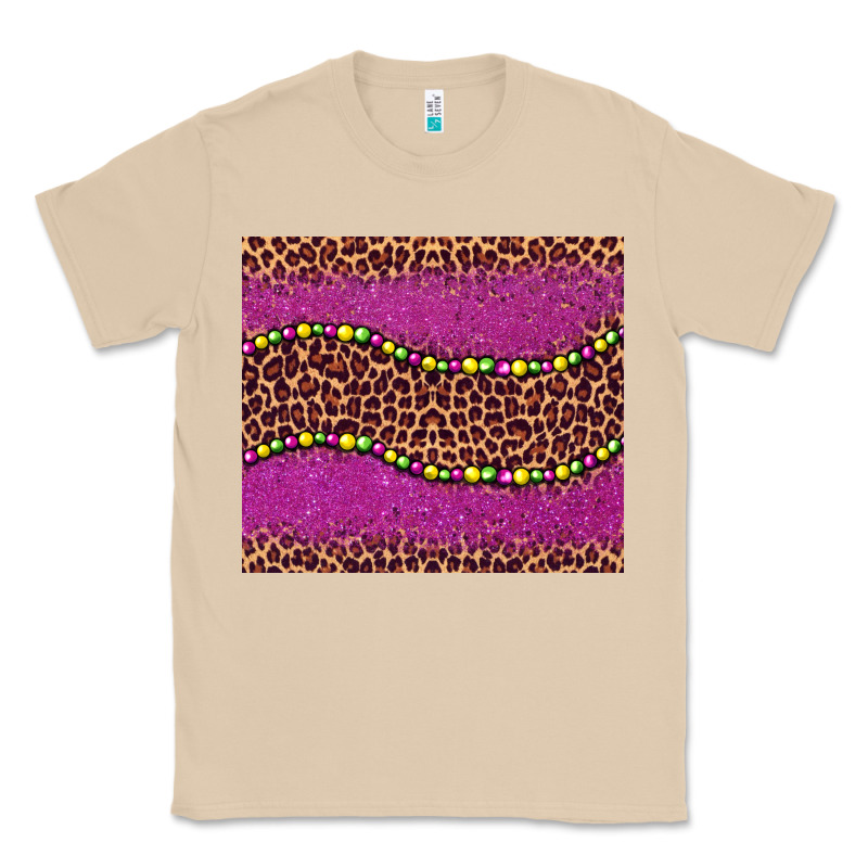 Mardi Gras  Leopard Pink Glitter Bead Classic Tee by BarkalooDesign | Teevron