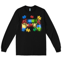 Black autism awareness video game controller Long Sleeve Tee - MaliasSmallBusiness