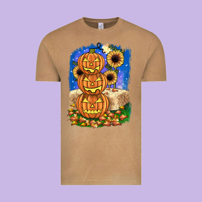 Pumpkin Sunflower Vintage Tee Designed By Jahusdesignshop