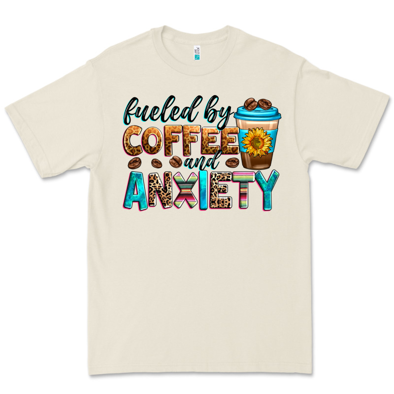 Fueled By Coffee And Anxiety Premium Tee by Zillion Design Studio | Teevron